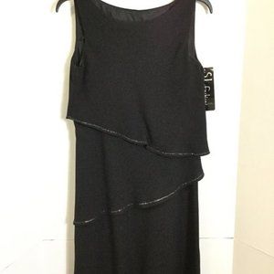 S.L. Fashion beaded dress, size 8p, with tags